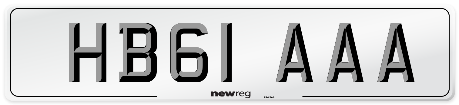 HB61 AAA Number Plate from New Reg
